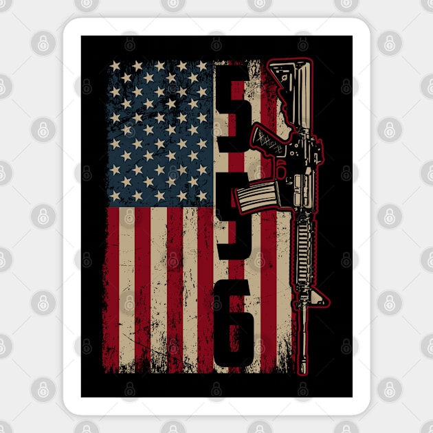 556 Gun USA Flag Magnet by Hassler88